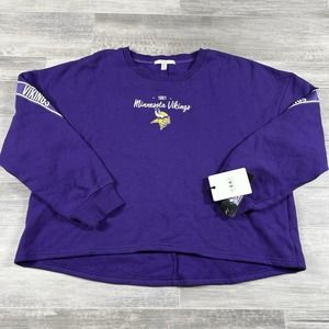 Women's 2XL WEAR by Erin Andrews Purple Minnesota Vikings‎ Cropped Crewneck New